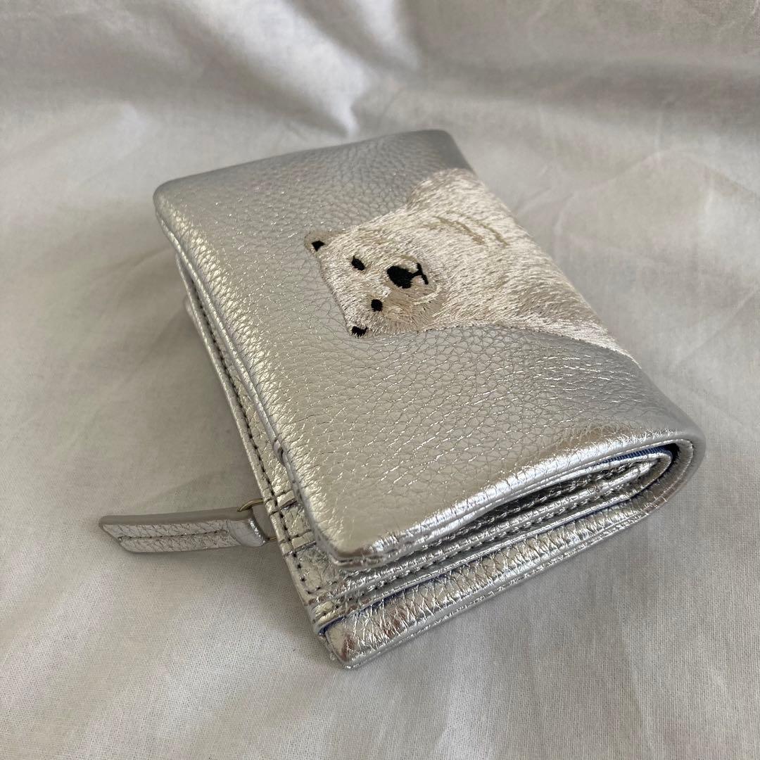 新品・シルバー 】 ear PAPILLONNER 白くま刺しゅう折り財布 - メルカリ