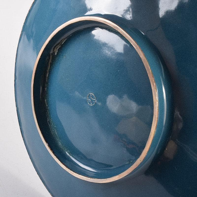 七宝焼 京七宝 錦雲軒 稲葉造 万華友禅文 飾皿 皿立