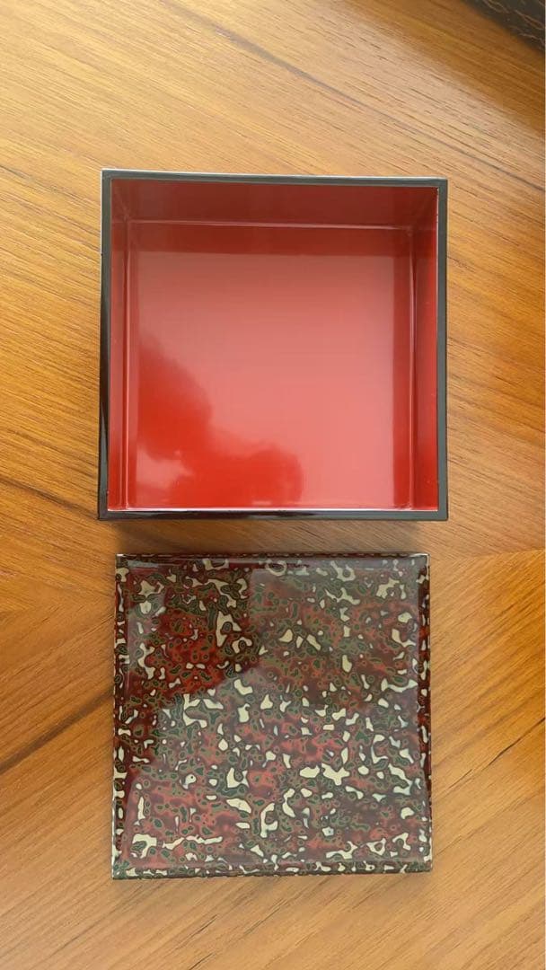 蒔絵 五段重箱 収納箱付 変わり形 菱形・三角皿 組重 漆器 古美術 木製