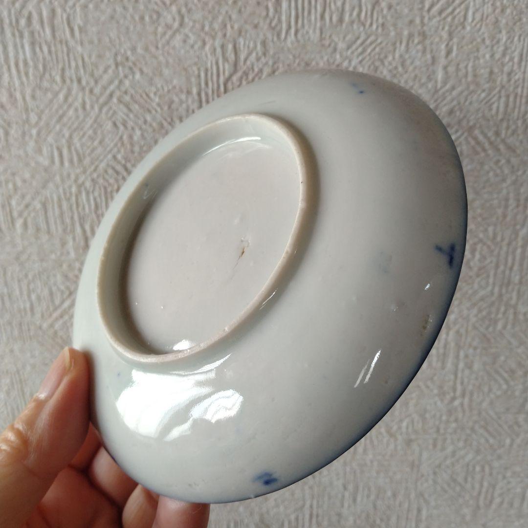 希少明治期図変わり文明開化気球西洋人印判皿