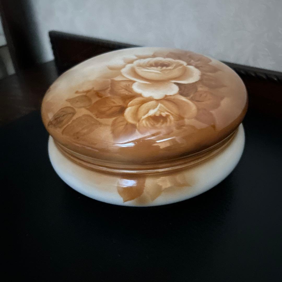 オールドノリタケ　バラ図　蓋付　菓子器 RC印