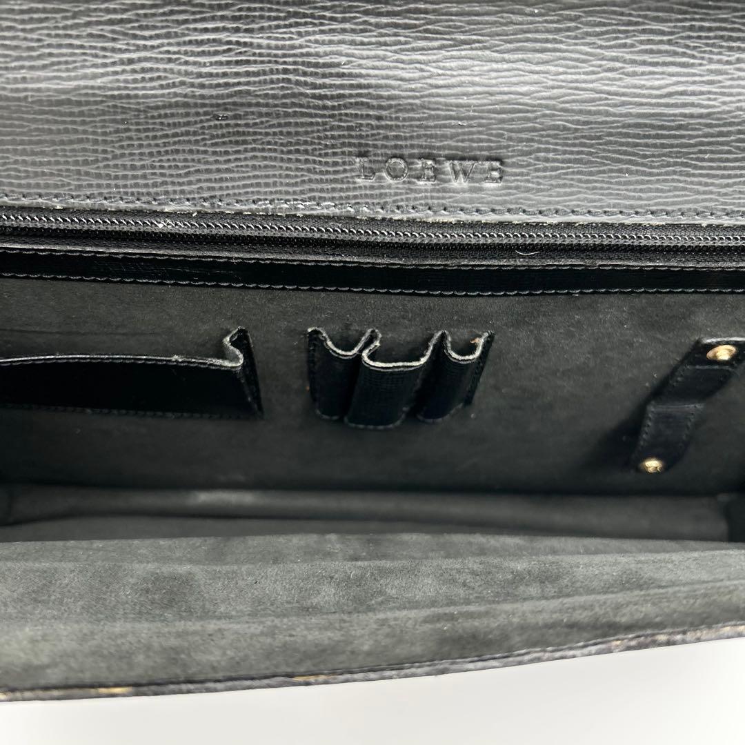 希少✨ ロエベ ビジネスバッグ ブリーフケース アナグラム ロゴ型押し シボ革