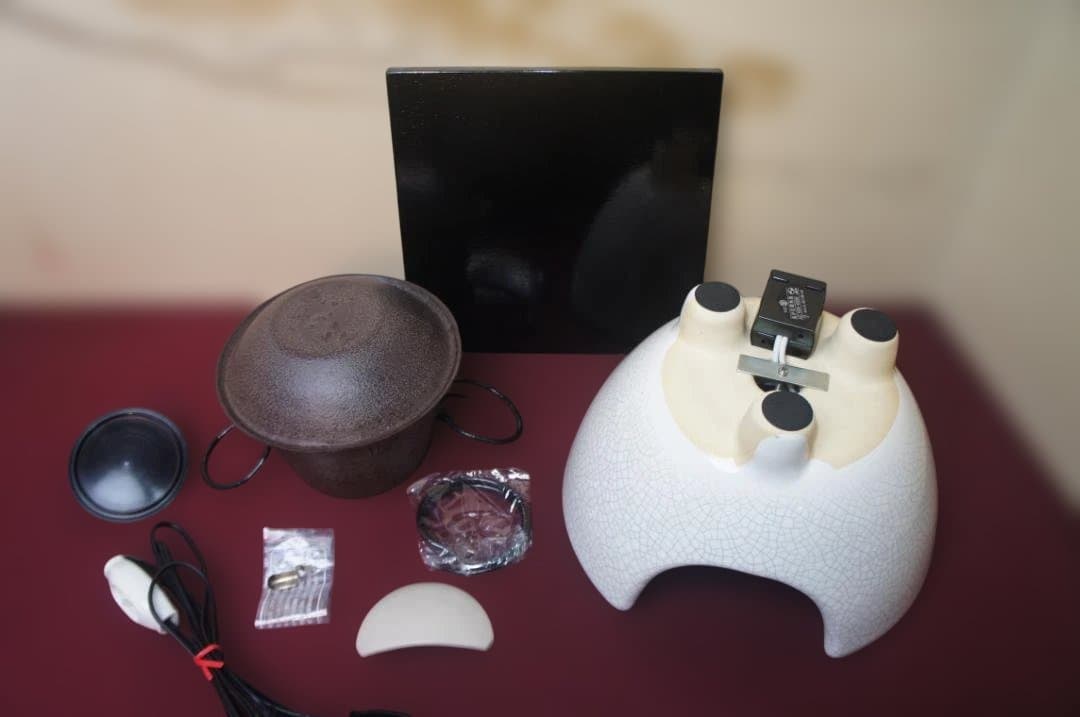 ☆ 創巧野々田 しろ薩摩風炉(紅鉢型)電熱器 国宝敬典富士釜他フル