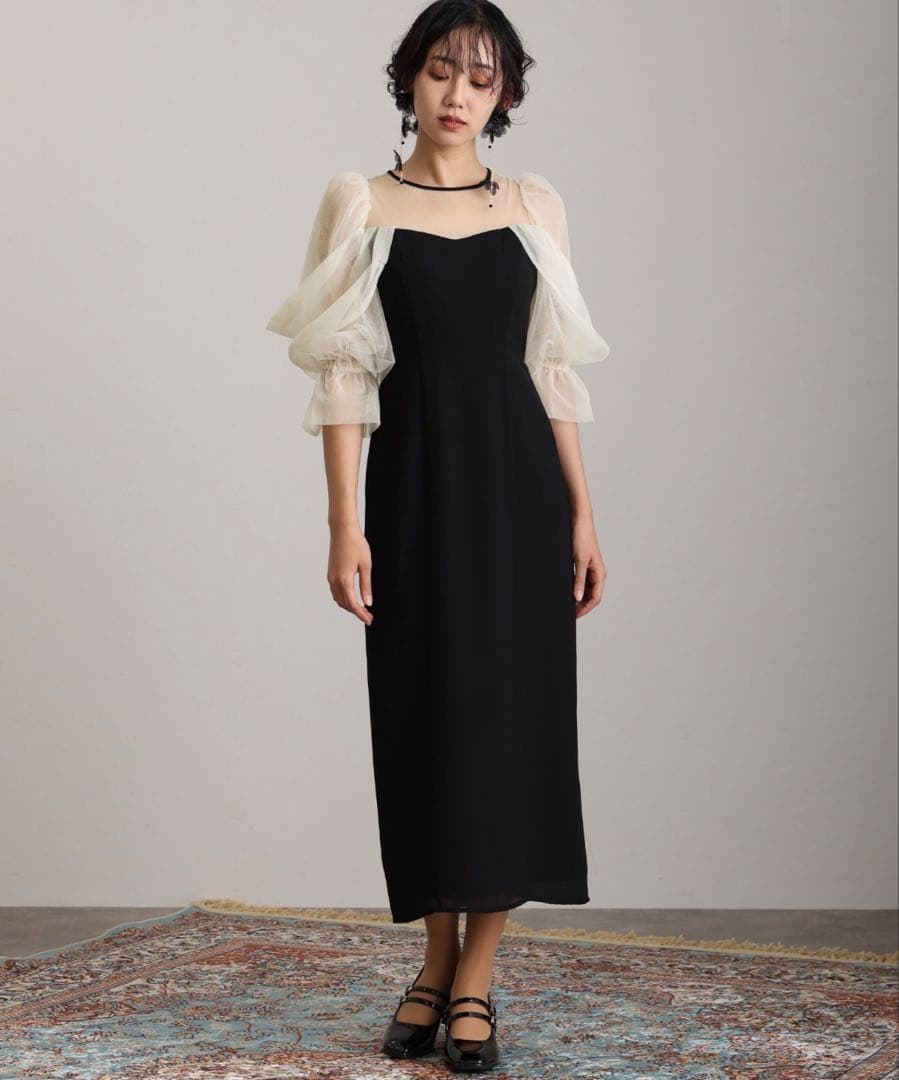 atlo ワンピース ドレス チュール オフショルダー フォーマル Mサイズ