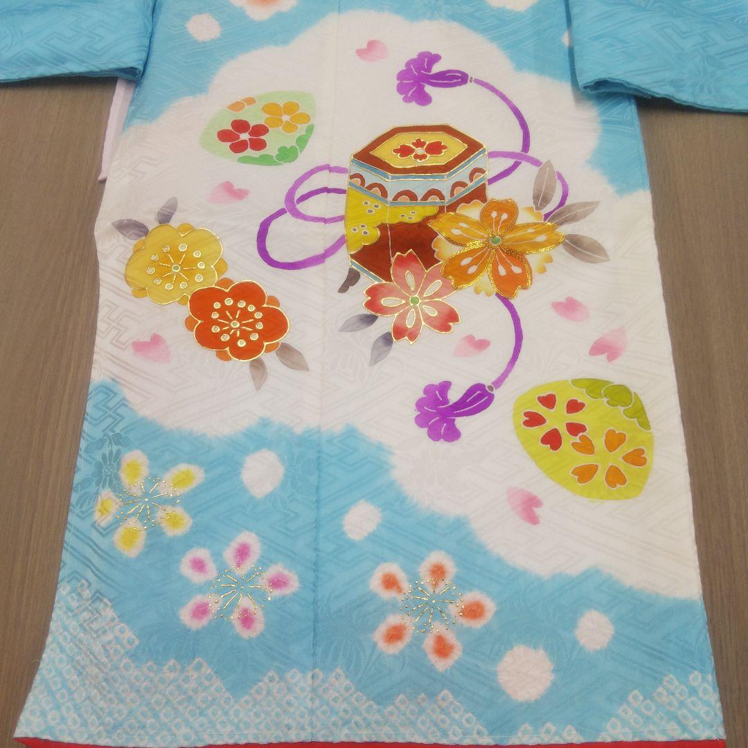 ★特価セール★七歳お祝い着物 京友禅 絞り 長襦袢付き