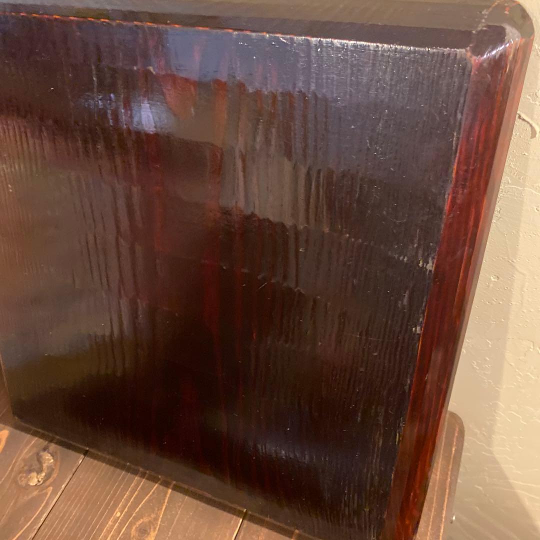 讃岐盆 木製彫刻模様入り正方形 お盆トレー　2つセット