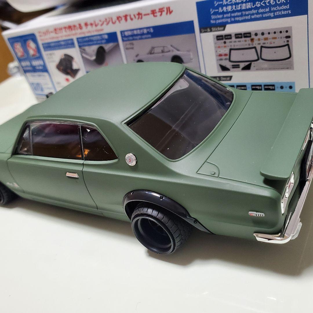 アオシマ　ニッサンGTR ハコスカ 1/24 楽プラ　完成品 キャンバー　車高短