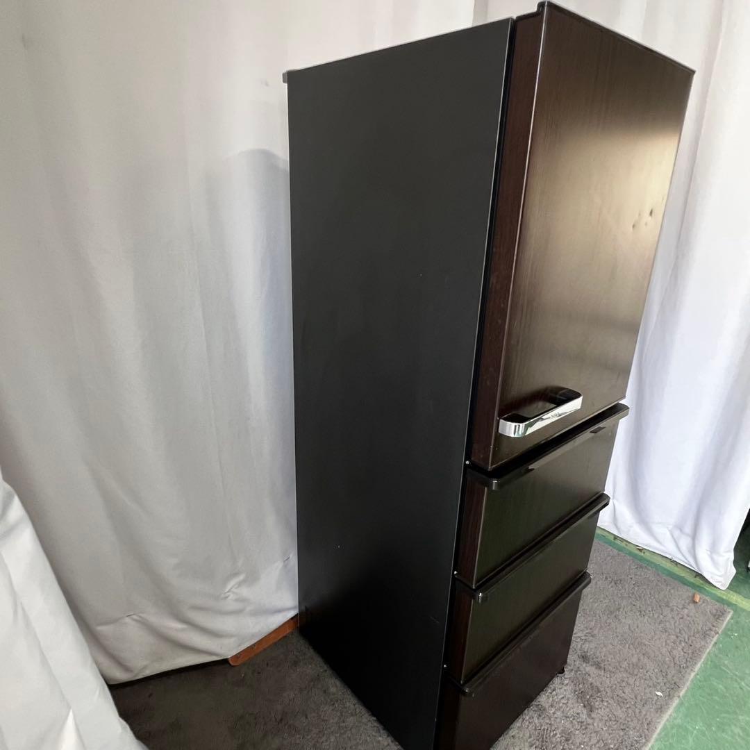 761⭕️設置無料冷蔵庫AQUA大型400ℓ安い中古木目調レトロ