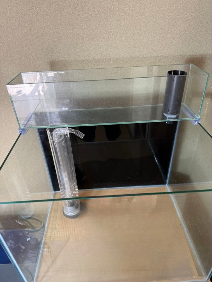 オーバーフロー水槽[60㎝]＋水槽台＋アクアリウム必需品多数 引取り