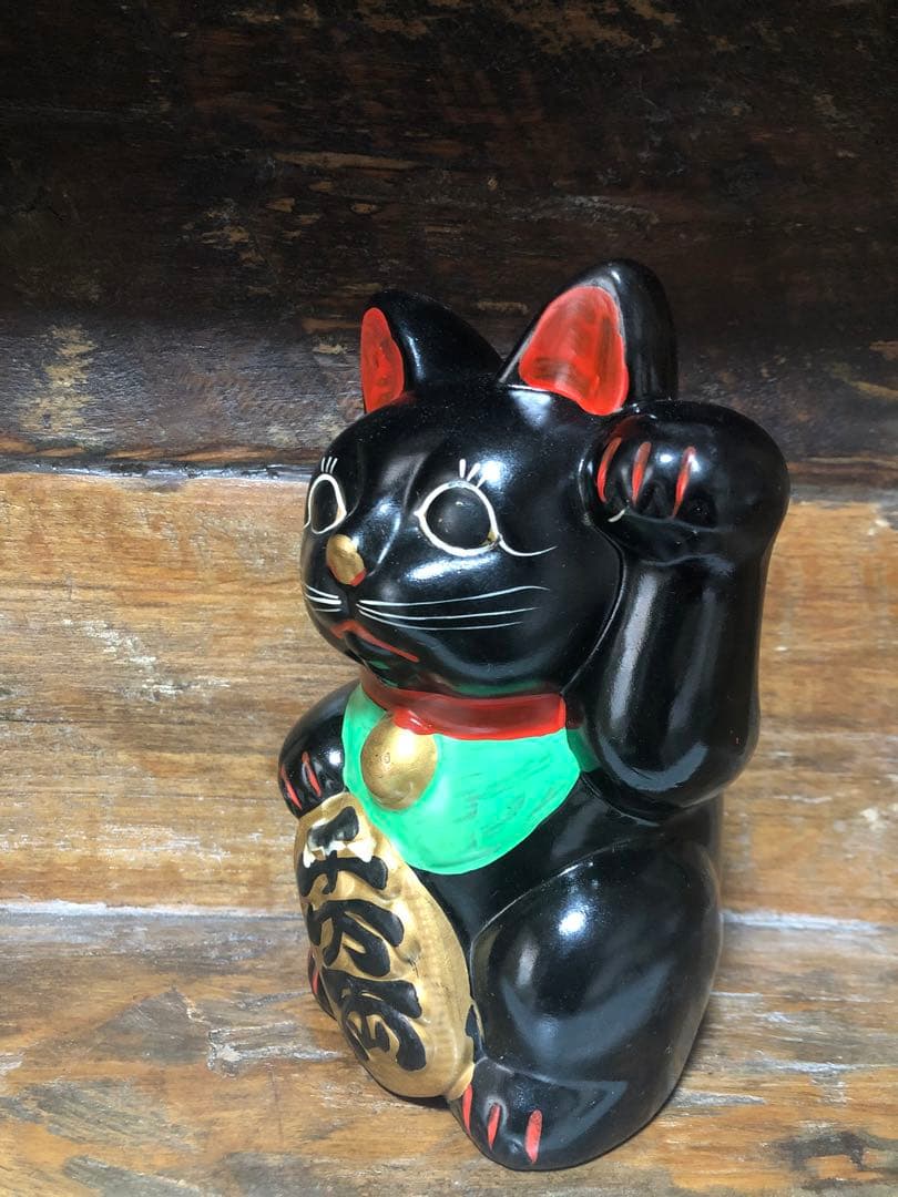 昭和レトロ 招き猫 左手上げ