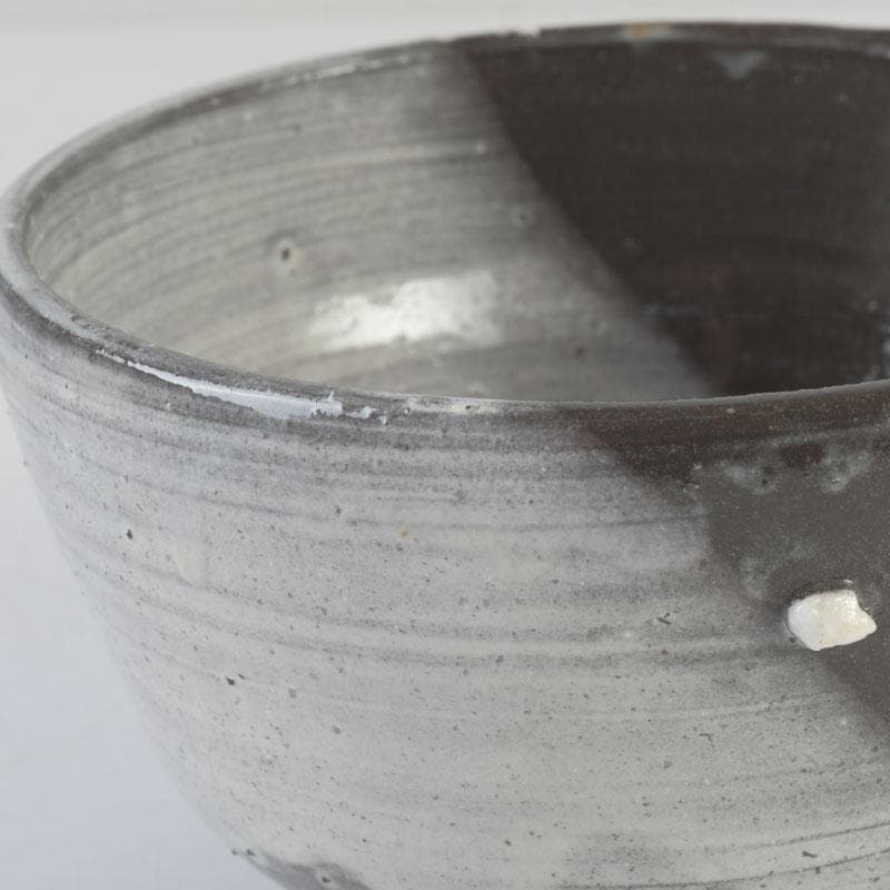 茶道具 出雲焼 十一代 長岡空権作 片身替 茶碗 共箱