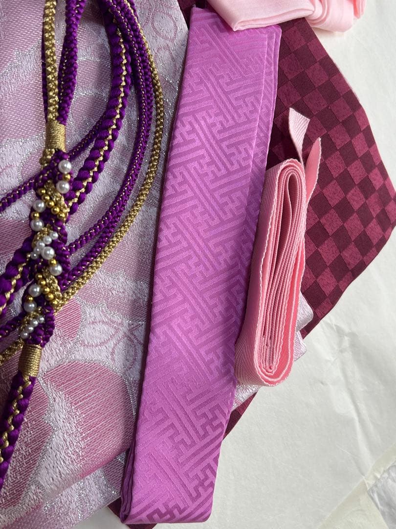 華やかな紫色の振袖 1度使用 足袋（未使用）