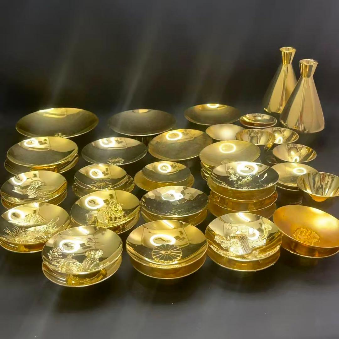 24KGP 金杯 金盃 金メッキ 干支 鳳凰 菊花紋等 45点 約4.05kg - メルカリ