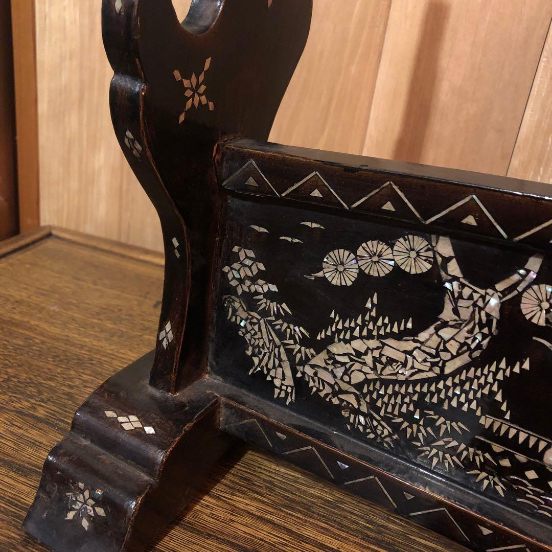 時代物 お膳 讃岐彫り 正方形 お盆 アンティーク 漆器 トレー 木彫り5