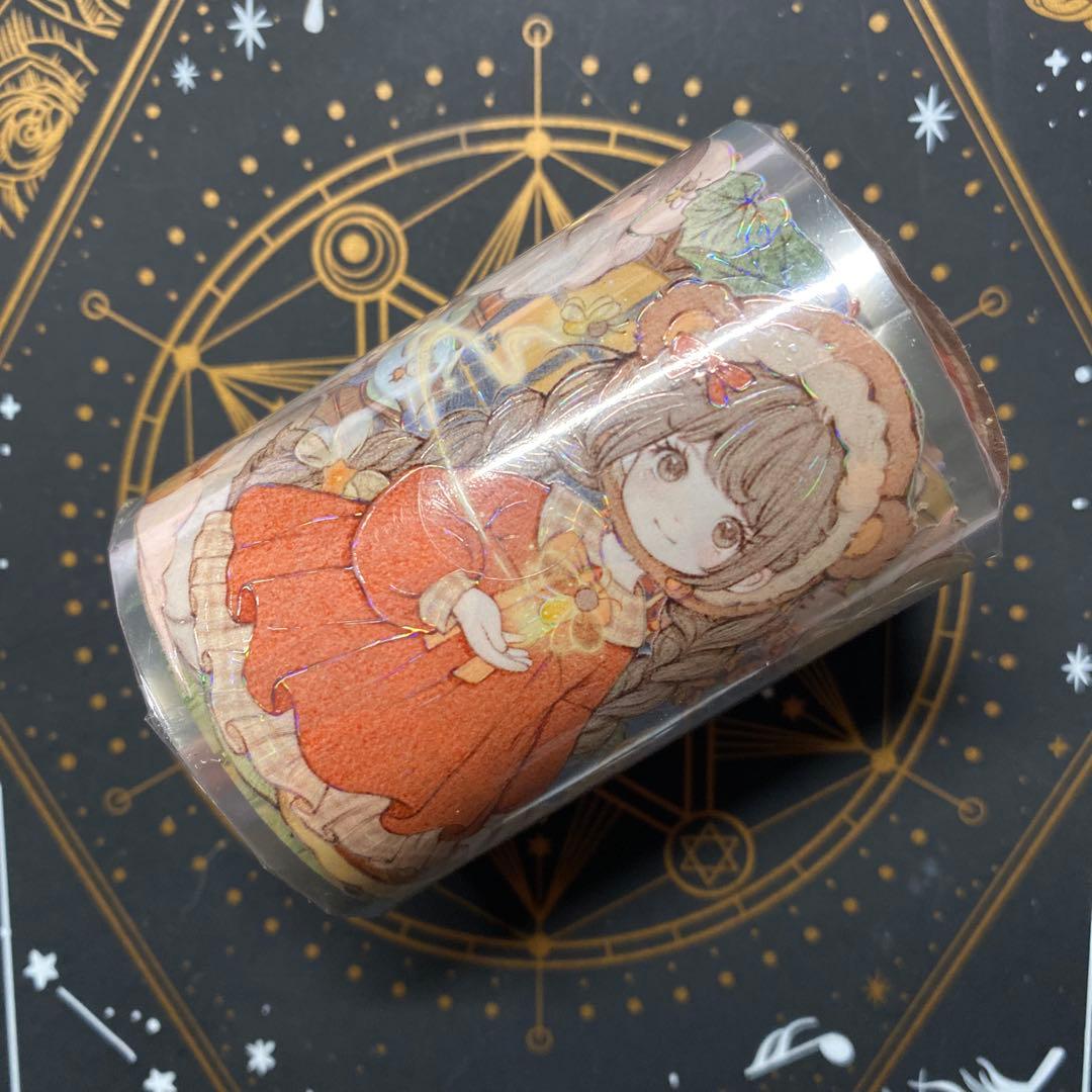 G】海外 10m巻 貝殻光マスキングテープ 人物系/動物系/女の子