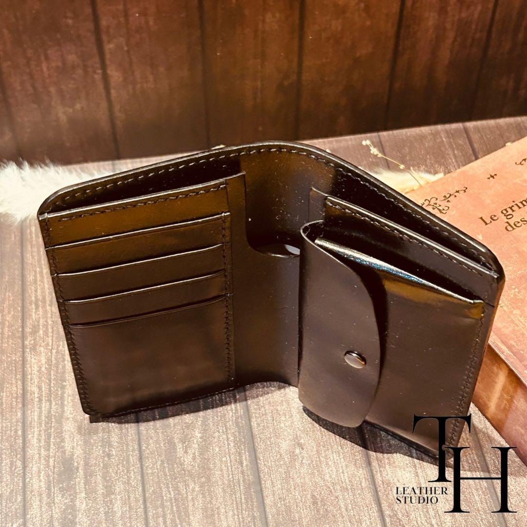 コードバン　新喜皮革　ミドルウォレット　ブラック