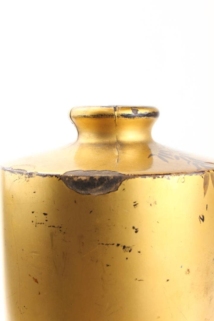 幕末 明治時代】輸出漆器 里帰り品 鶴と竹図 沃懸地 木製花瓶