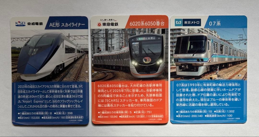 2025 私鉄10社スタンプラリー 京成 東急 東京メトロ 3社 電車カード