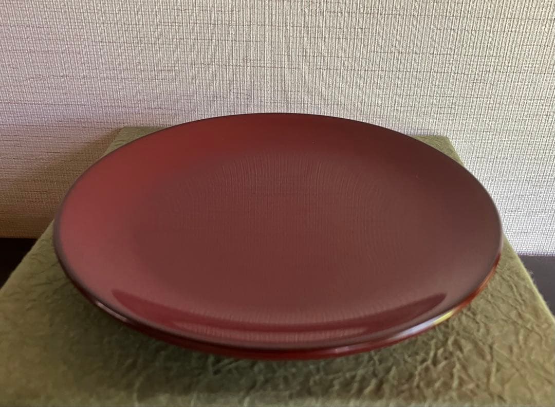 輪島塗　銘々皿　椿皿　菓子皿　５枚　古代朱　市中佑佳 氏　日展特選作家