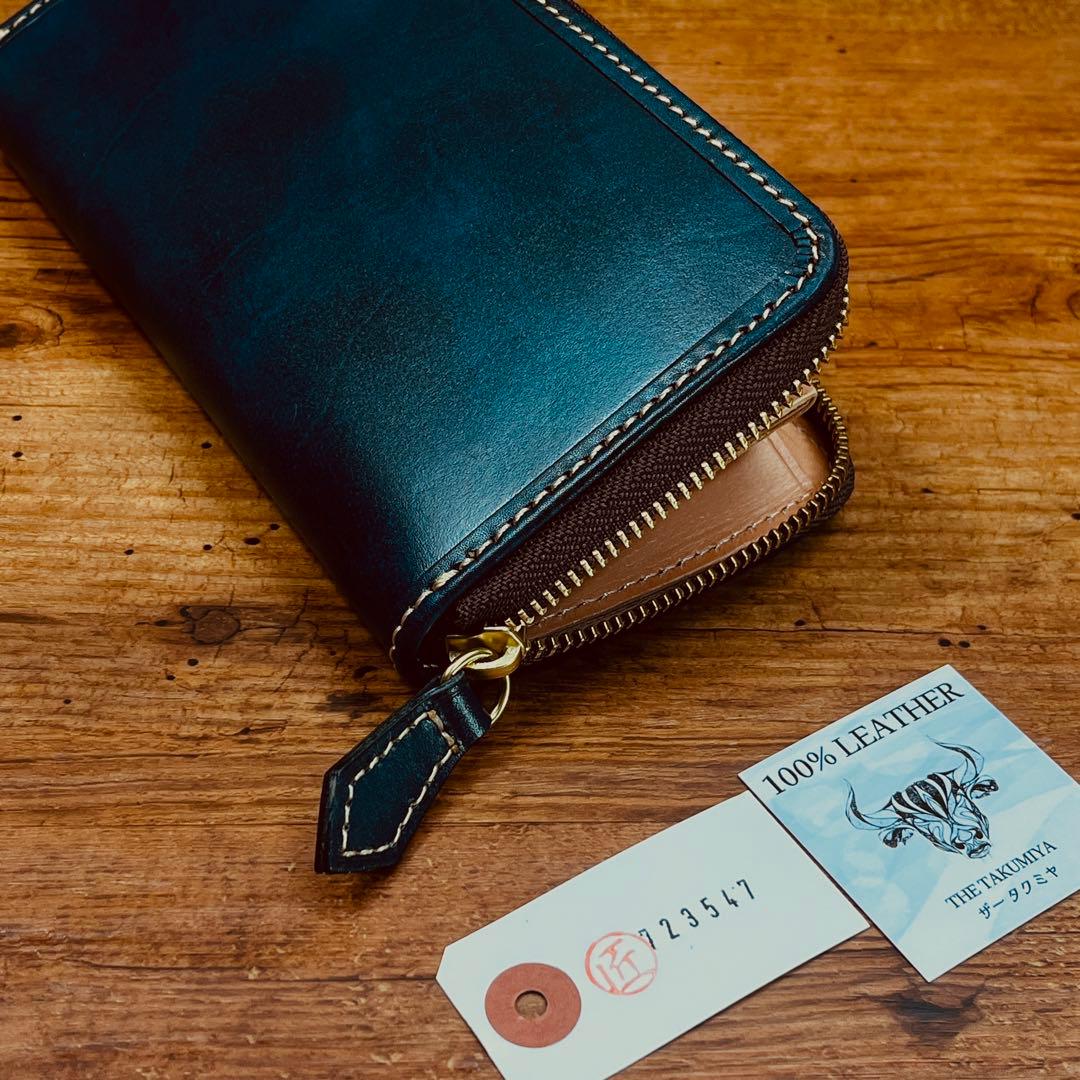 サドルレザー ラウンドファスナー メンズ財布 長財布 本革 ハンドメイド YKK