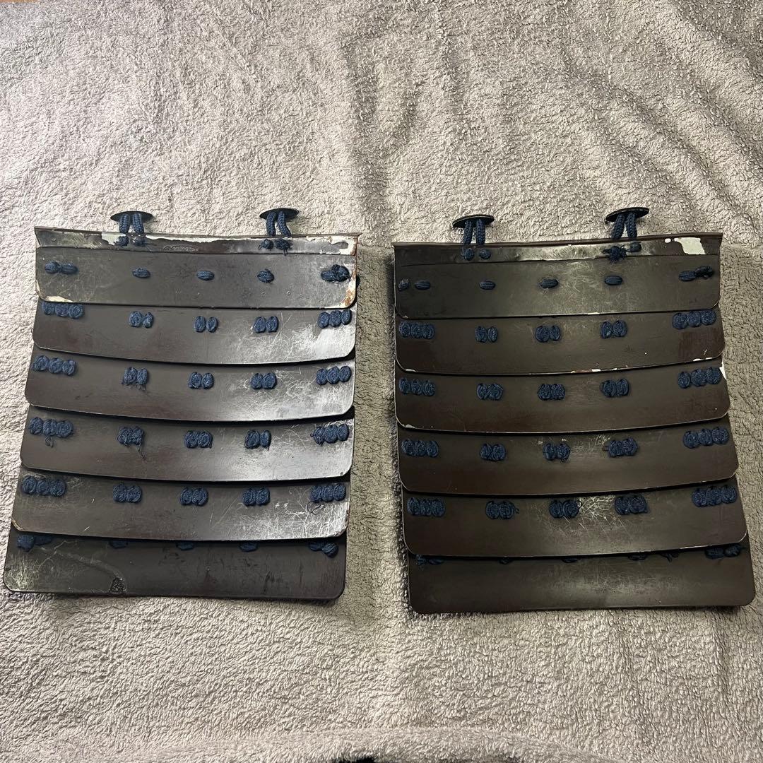 【日本 甲冑•等身大】 丸武工房製 【 袖 （一式） 】 鉄製 鎧•部品