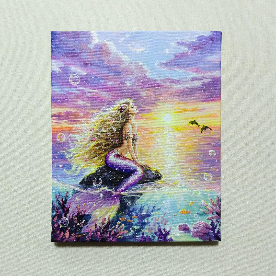 【陽を浴びて】アクリル画 F3 風景画 絵画