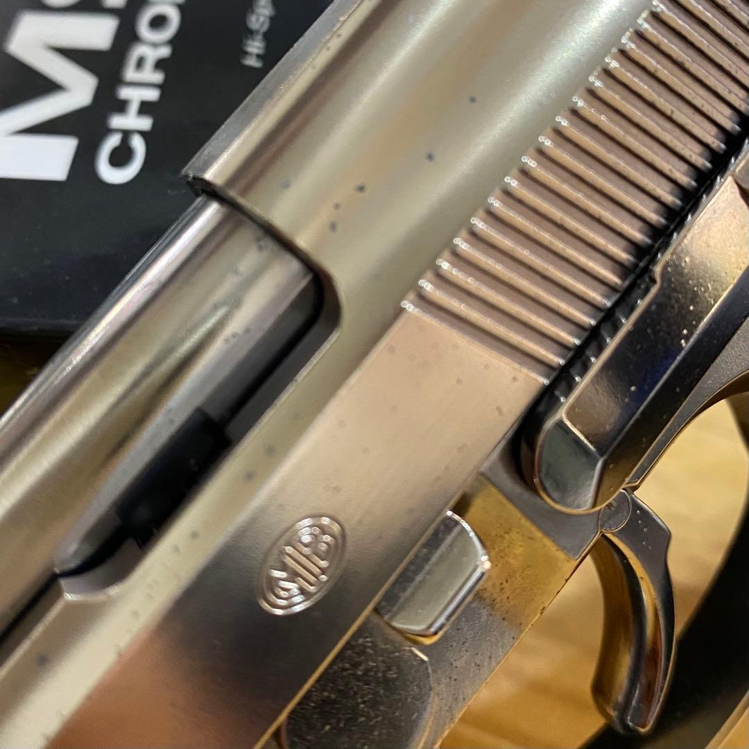 東京マルイ M92F クローム ステンレス ガスガン（社外グリップ）