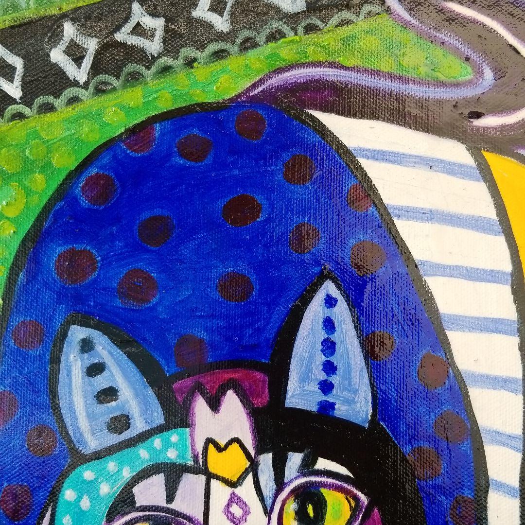 油絵 専用 カラフルになったやんちゃねこ