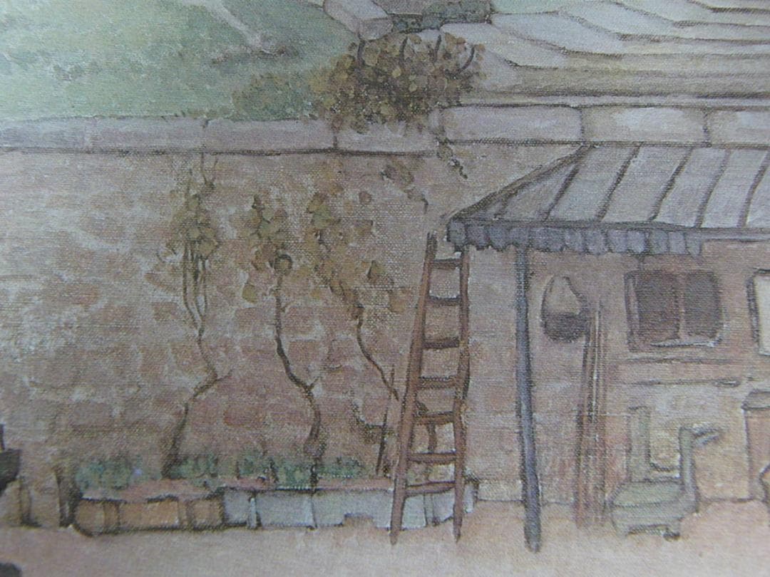 藤田嗣治、「L'Octroi」、希少画集の額装画、人気作品