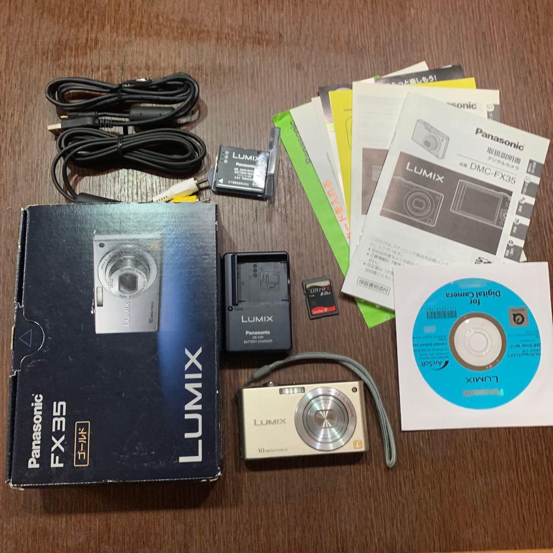 Panasonic LUMIX FX35 ゴールド デジカメ 動作確認済み - メルカリ