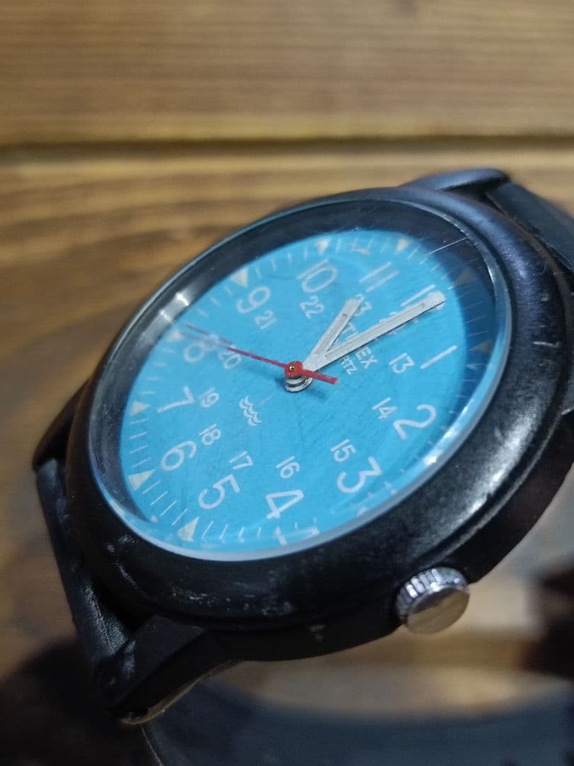 ジ*イ様 TIMEX■キャンパー腕時計■ブルー水色スカイブルー青ライトブルー文字