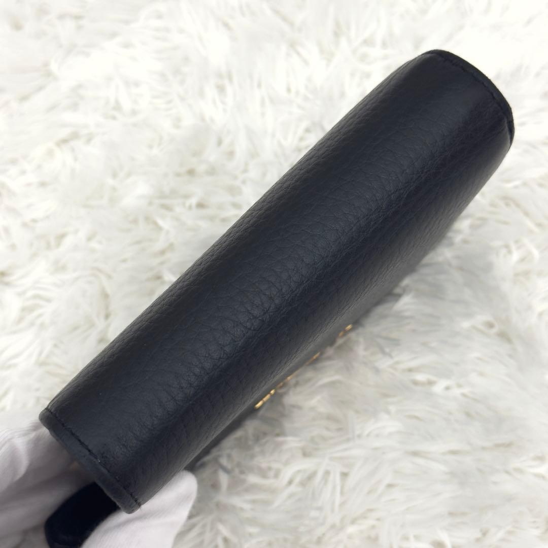 極美品⭐️RFID搭載 PRADA プラダ ヴィッテログレイン ブラック レザー