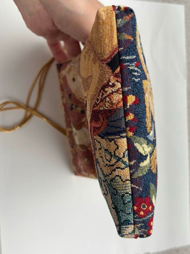 久家道子・プチポアンのタペストリー刺繍パーティーバッグ