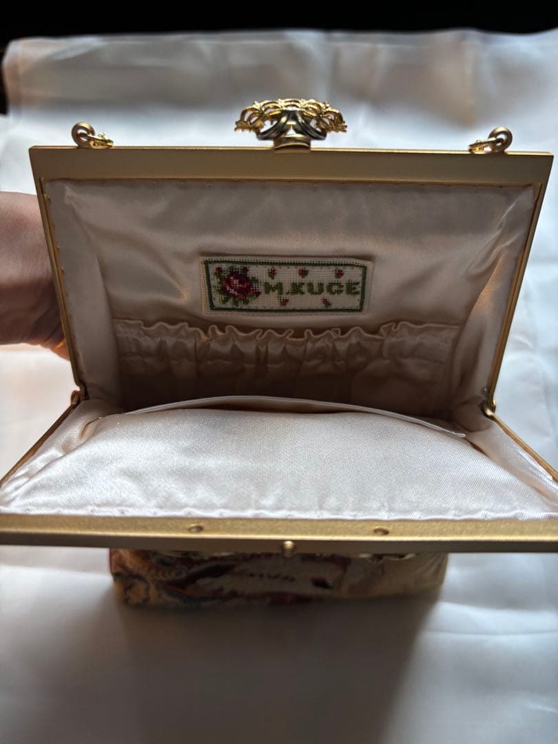 久家道子・プチポアンのタペストリー刺繍パーティーバッグ