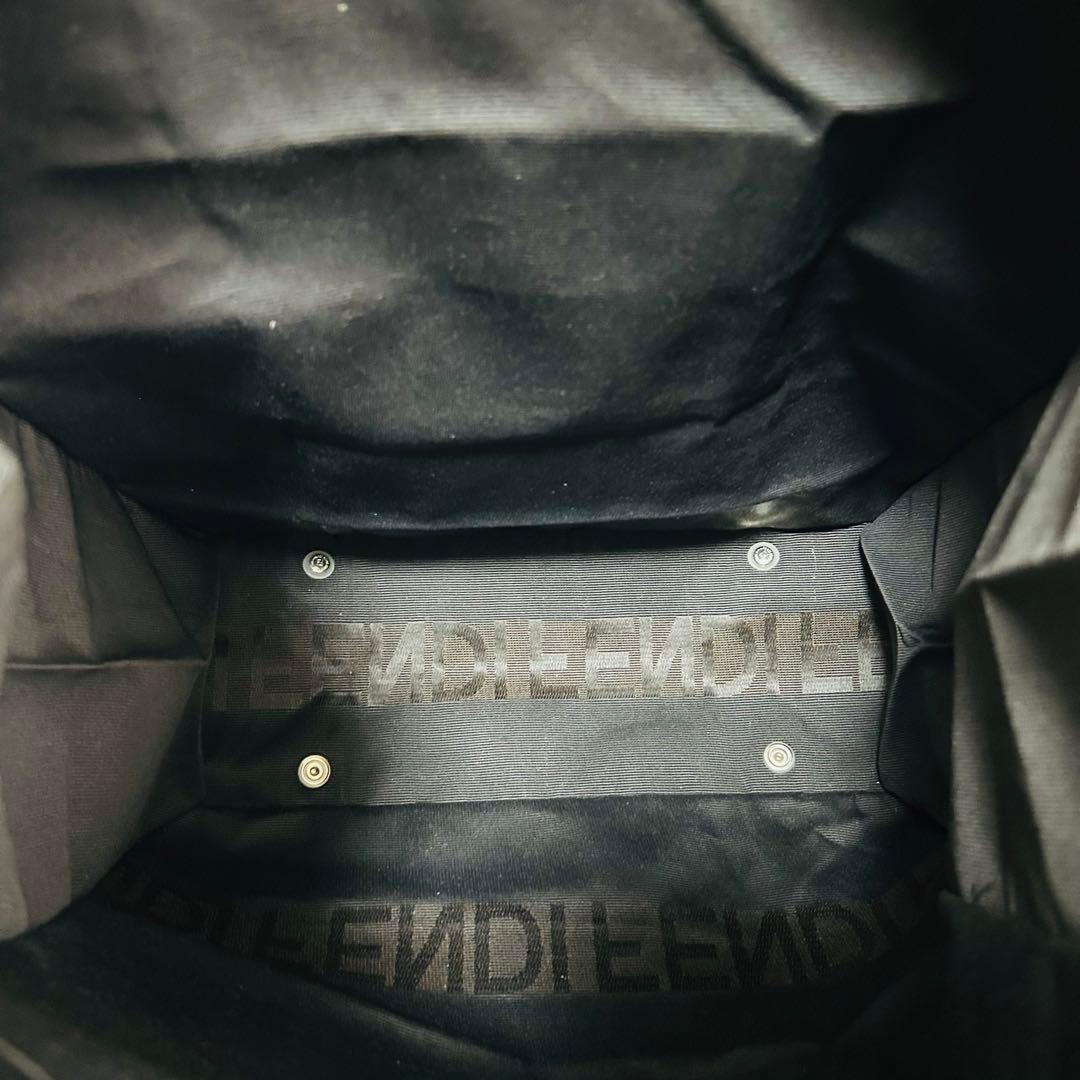 FENDI フェンディ 折り畳み ハンドバッグ ナイロン キャンバス ブラック