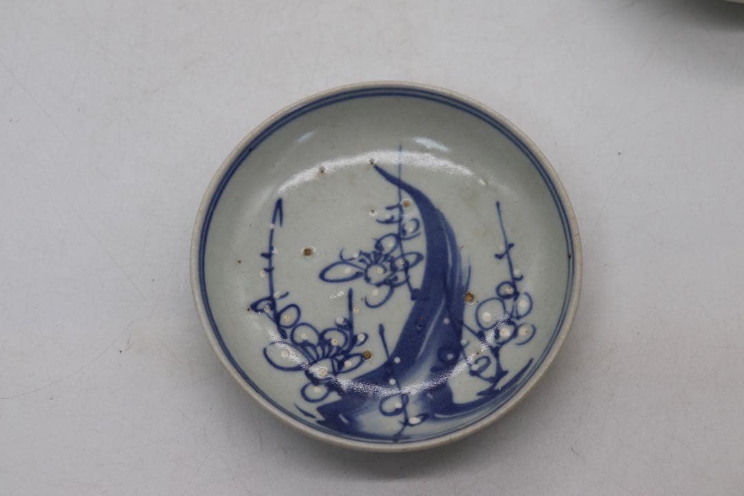 中国　新渡　梅紋小皿5点　送料込み250520