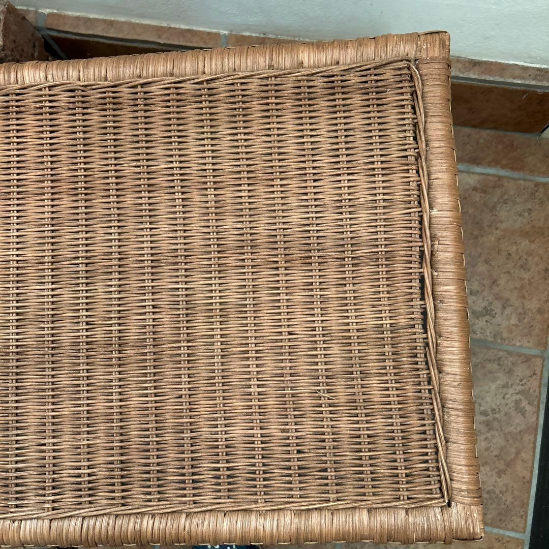 ラタン 籐 キャスター付き 大型収納 蓋付き トランク チェスト