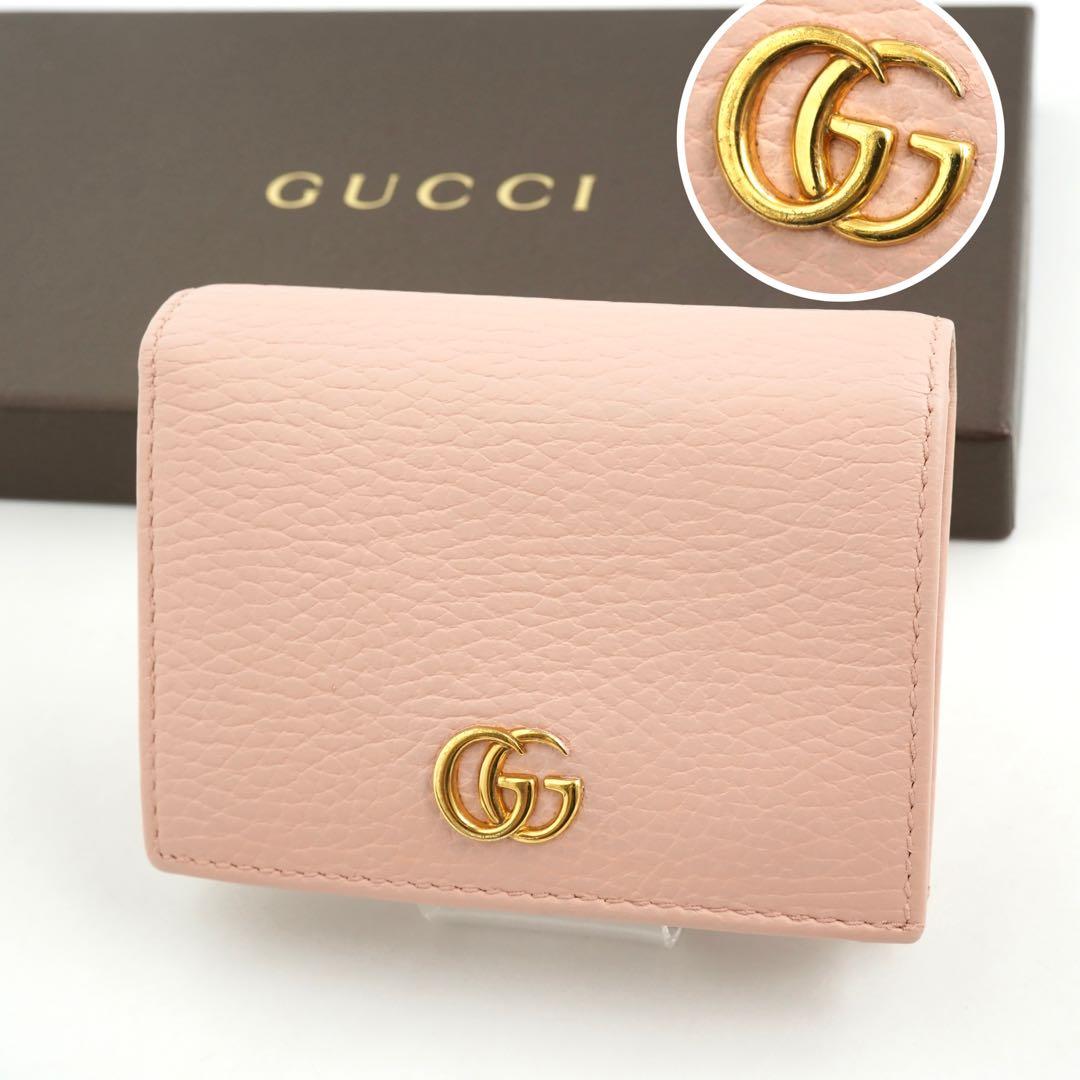 ✨未使用展示品✨GUCCI ミニ財布マーモント二つ折りエンボスロゴGG