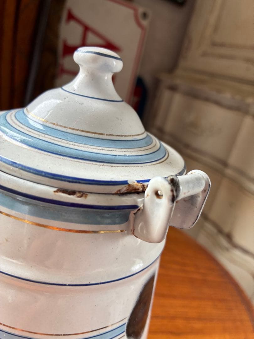 フランスアンティークホーローポットショコラティエールエトワール社レア