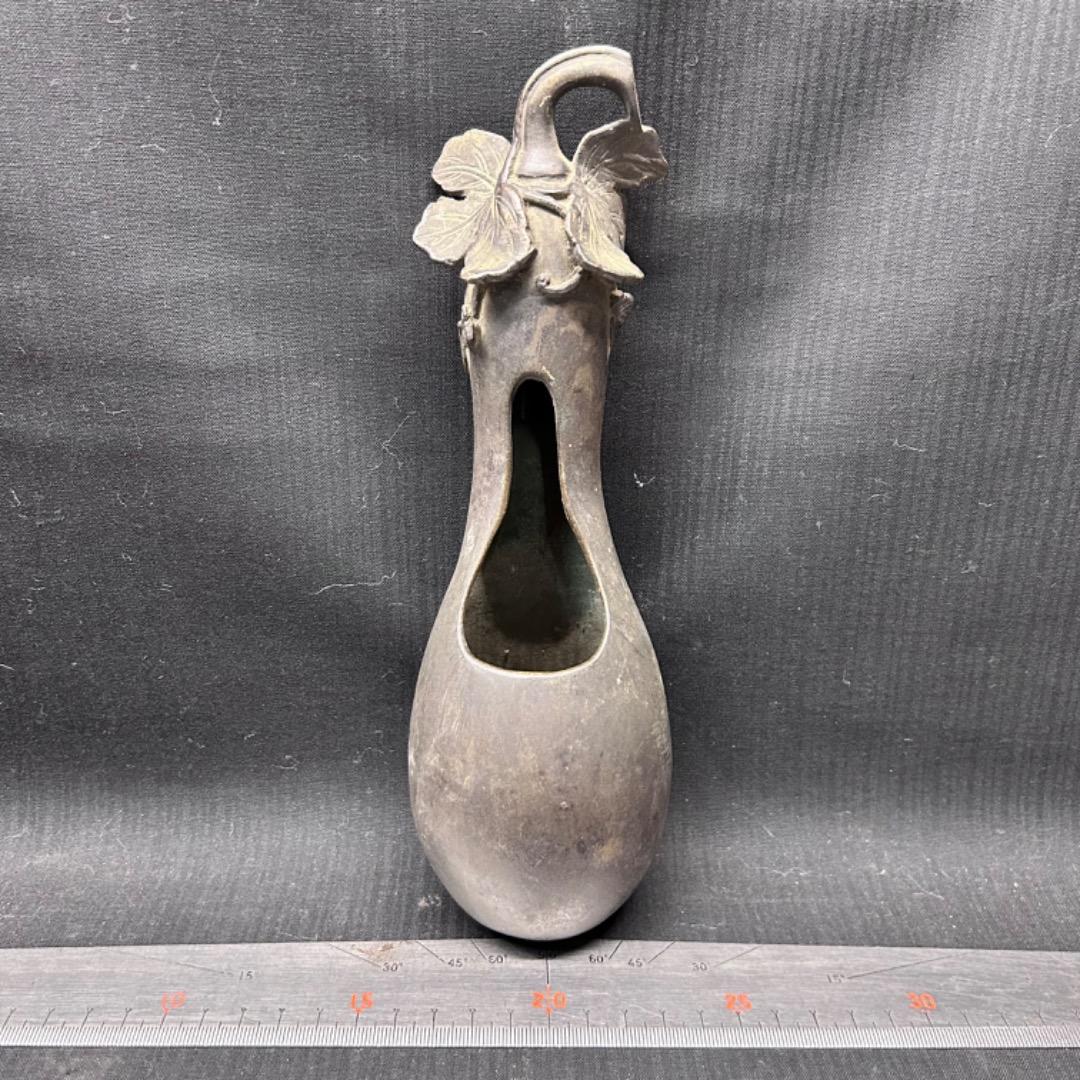 ▽Eb左1112 茶道具 古銅銅器掛花入 瓢箪