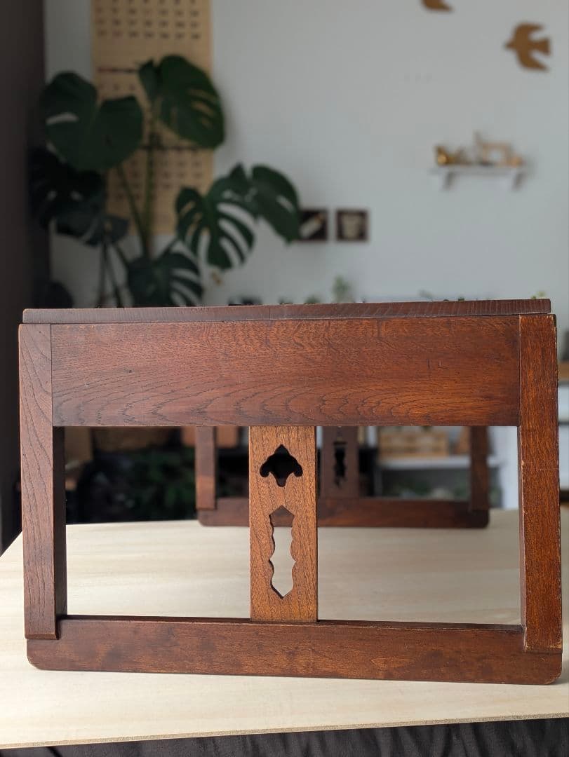 アンティーク 文机 レトロ テーブル 机 木製 無垢 引き出し 昭和 大正