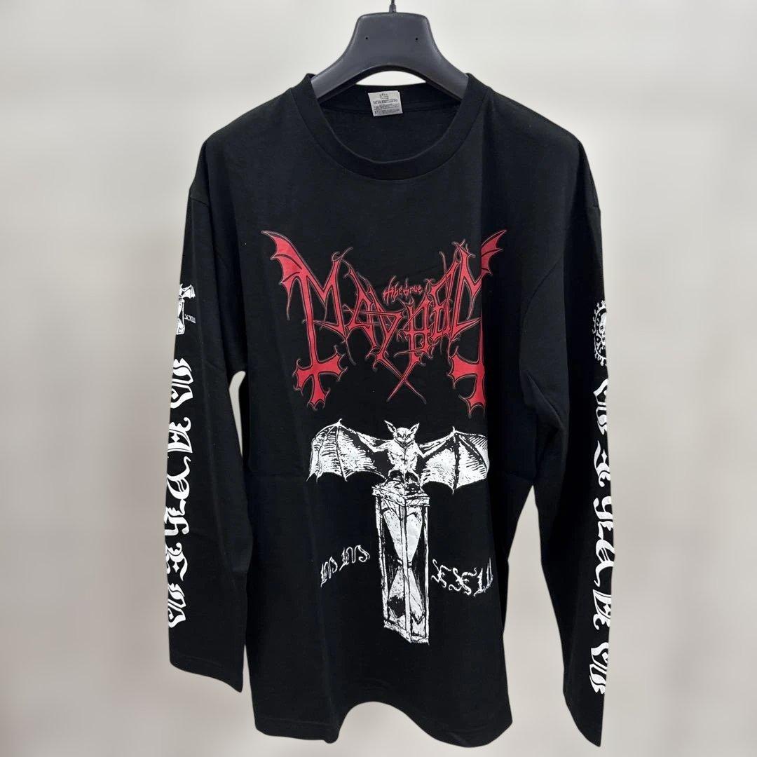 Mayhem ブラック ロングスリーブ Tシャツ L