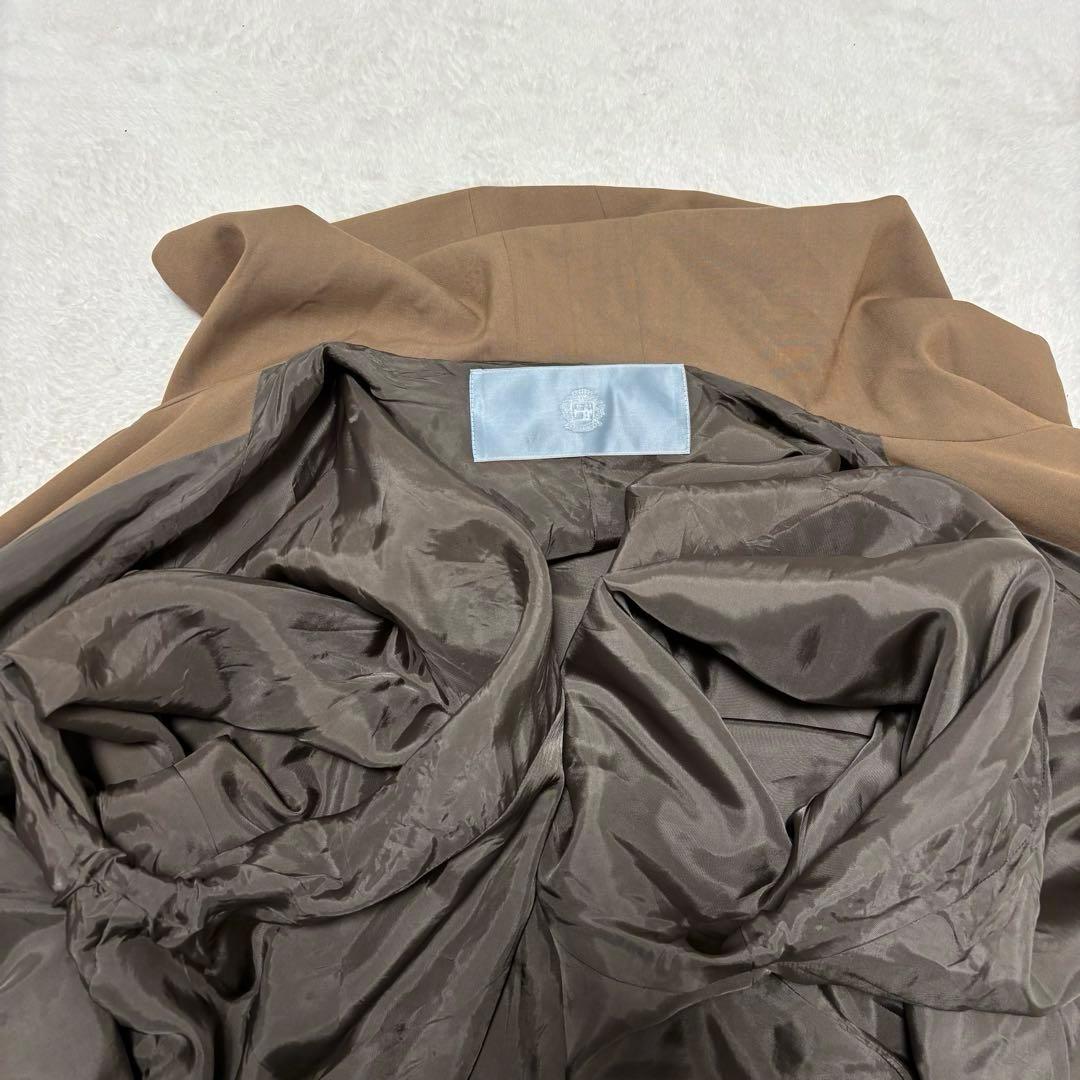 Dulcamara よそいきレイヤードビッグフラップロングコート ブラウン