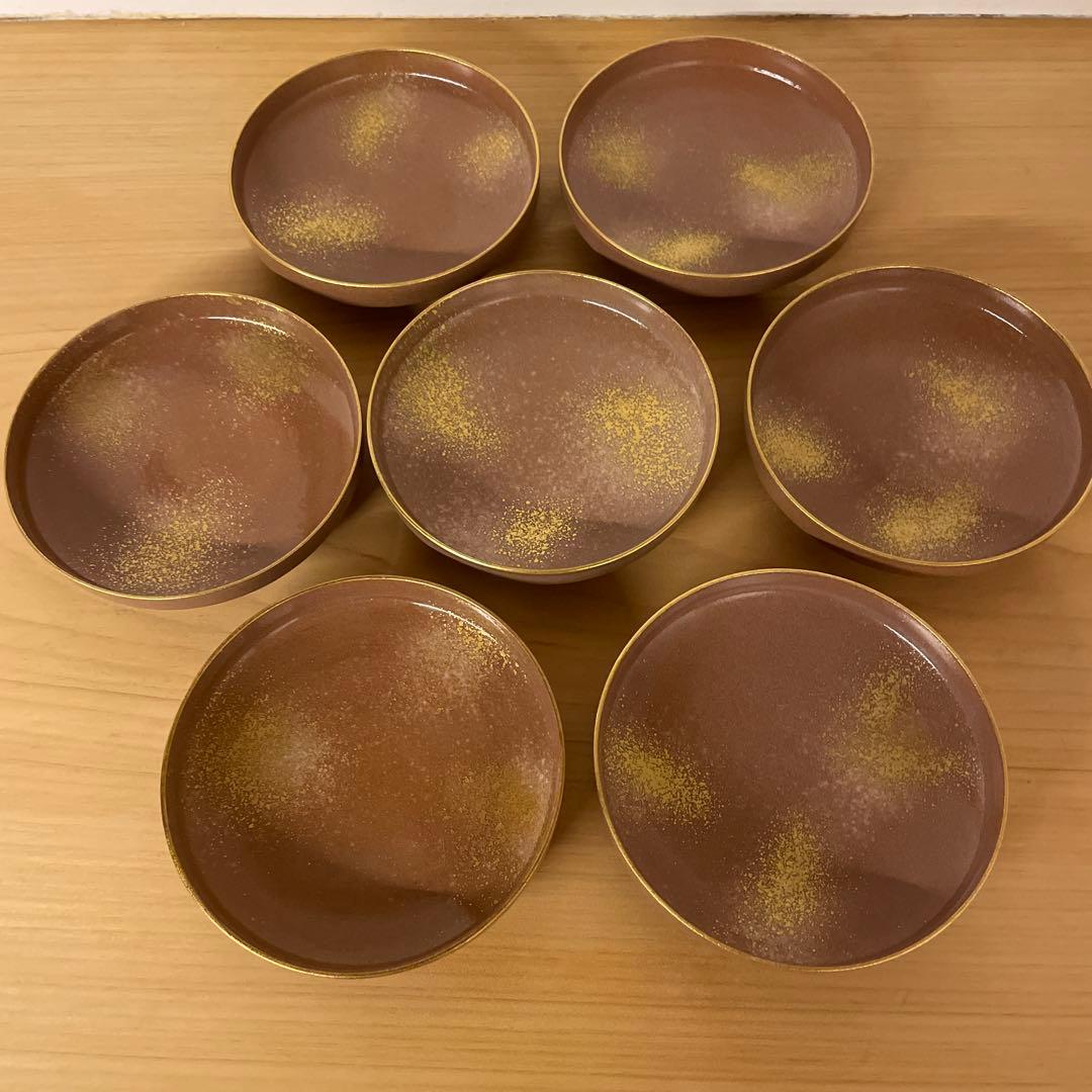 二代目　澤村陶哉　吹金彩皿　7客 二代目 澤村陶哉 吹金彩皿 7客 二代目 澤村陶哉 吹金彩皿 7客 澤村 陶