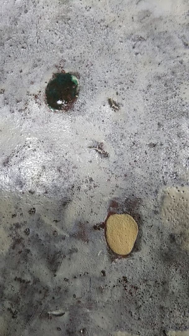 備前焼銀彩四方角皿