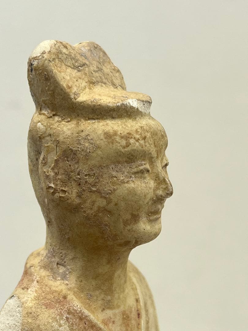 古代中国加彩佣 漢の時代の女官の像 送料込み