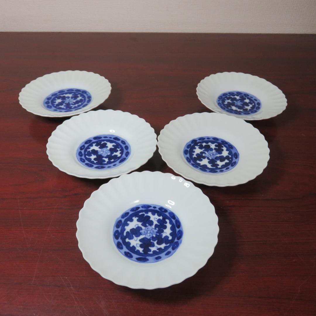 小皿 5枚 白磁器 染付 花形 菊型 花弁縁 古伊万里 江戸 明治 小皿 5枚 白磁器 染付 花形 菊型 花弁縁 古伊万里 江戸 明治 - メルカリ