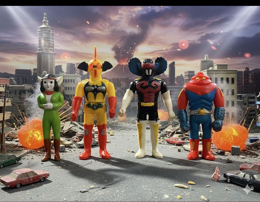 当時物 アクマイザー3 ソフビ 4体 ザビタン・ガブラ・イビル・ダルニヤ