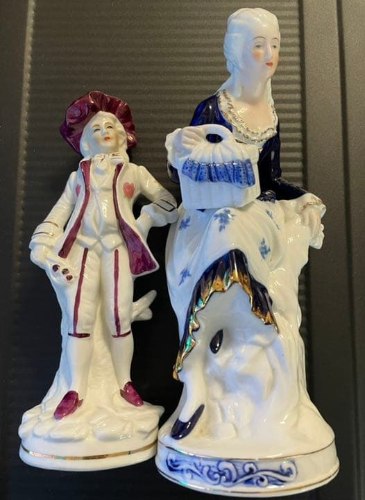 昭和レトロ TKN 陶器人形 アンティークドール 2体 - メルカリ