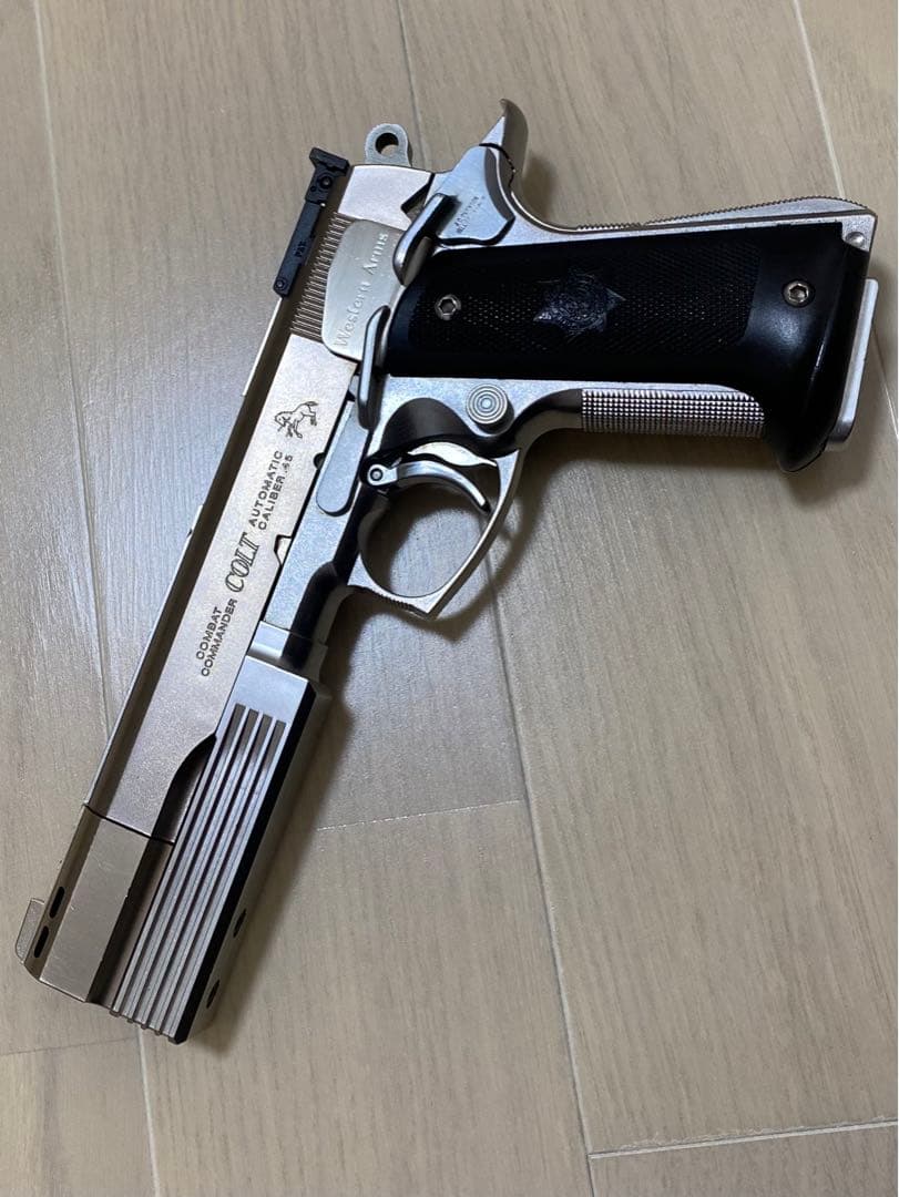 WA 製 コルト コンバットコマンダー シルバーモデル 固定スライド ジャンク品